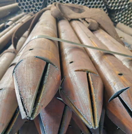 张家口出尖打孔加工无缝注浆钢花管注浆管厂家